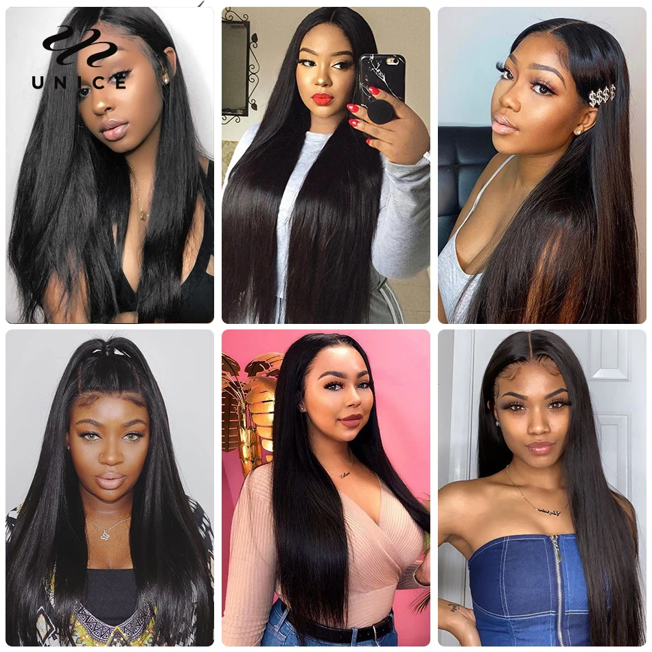 Unice hair Free Shipping Peruvian Virgin Hair With Closure 3 Bundles Peruvian Straight Hair Wefts 12A Grade Peruvian Middle Part