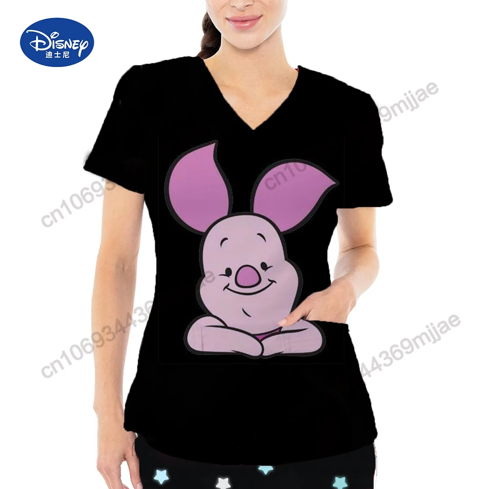 

Disney Pocket V-Neck Comfort Japanese Y2k Style Women Tops for Women 2023 Kawaii Clothes Graphic T Shirts Womens Clothing Yk2