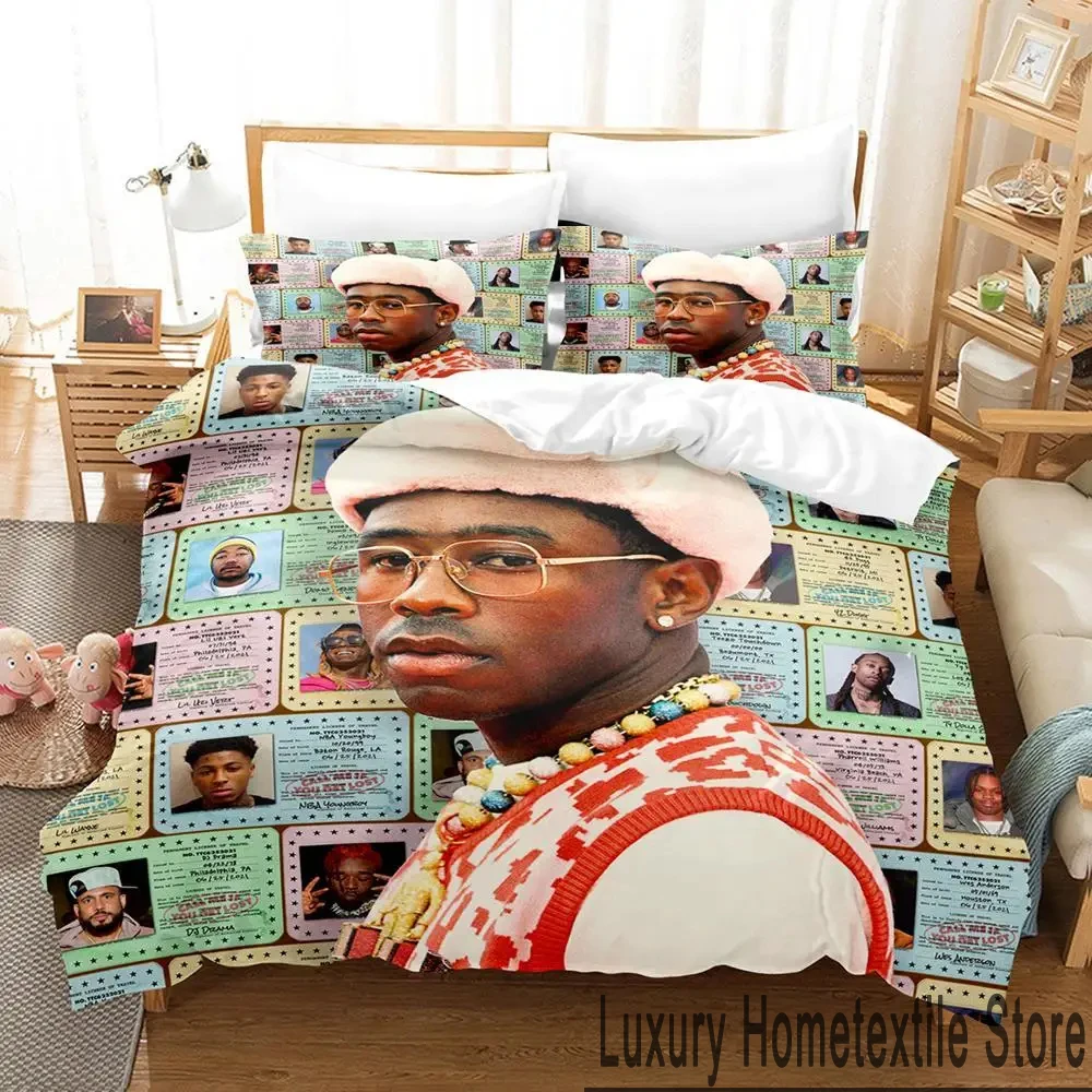 

3D Print Tyler The Creator Rapper Bedding Set Boys Girls Twin Queen King Size Duvet Cover Pillowcase Bed boys Adult