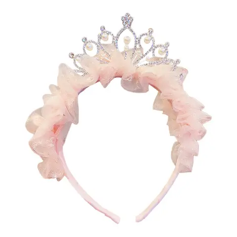 Barnens prinsessa Super Immortal Crown huvudbonad hårring flickas födelsedag ett år gammal foto pannband baby snygg hårspänne 8 best sales babytiara - №7