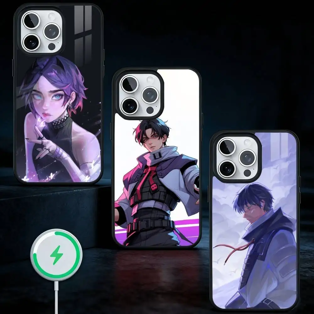 

Game V-Valorant Phone Case For iPhone17,16,15,14,13 Plus,Pro Max Magnetic For Magsafe Wireless Charging