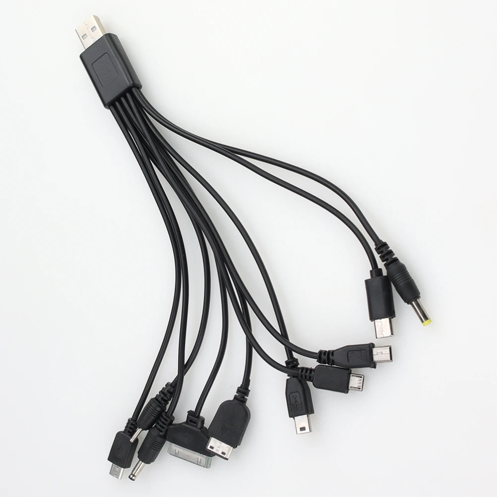 200pcs 10 in 1 Multi-head Charge Charging Cable Multi-function USB Data Wire Cord