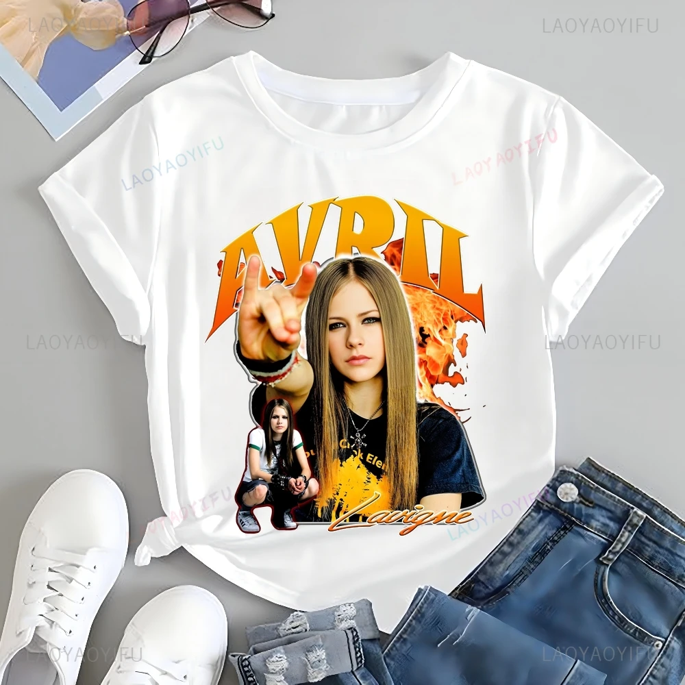 Canadian Song Pop Punk Princess Ba Avril Ramona Lavigne Printed T-shirt Top Trend Unisex Shirt Pattern Oversized T-shirt