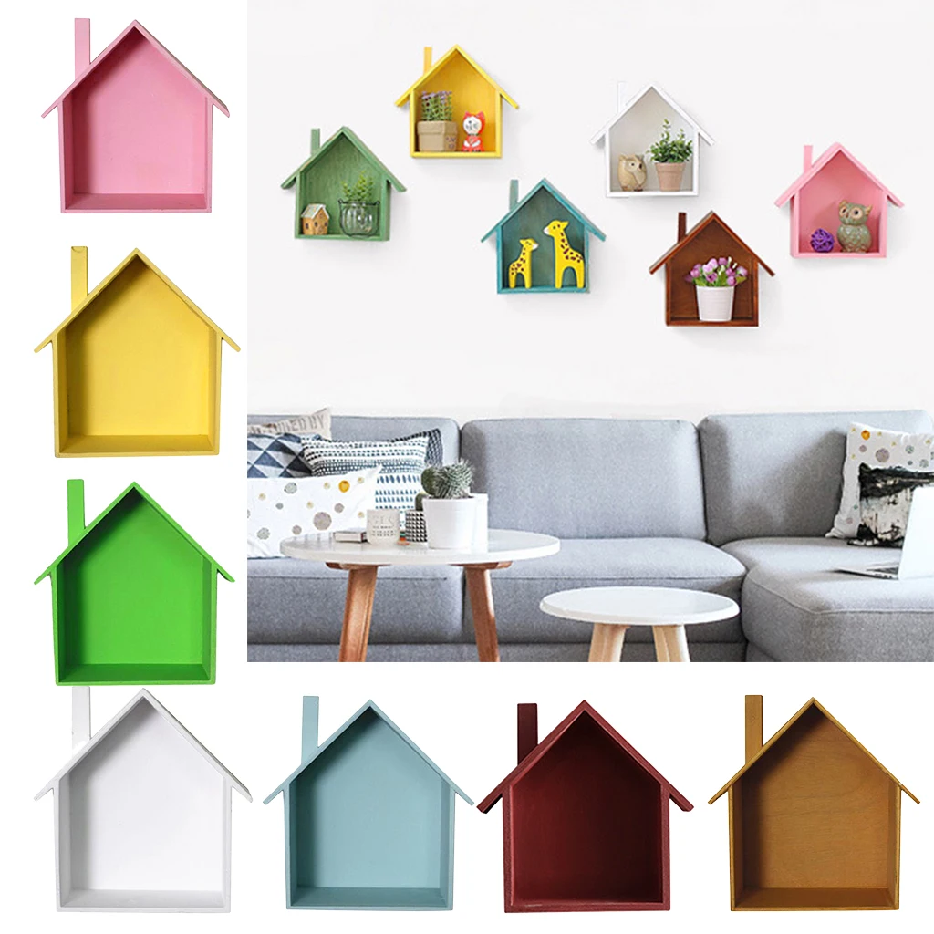 

Creative en Hut Shape Wall Shelf Hanging Shelf Shelves Small Fabric