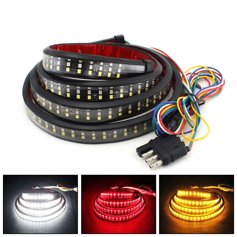 

Led Tailgate Light Strip 48 Inch LED Flexible Triple Row Bar No Need Drill Install Turn Signal Brake Reverse Tail Lights