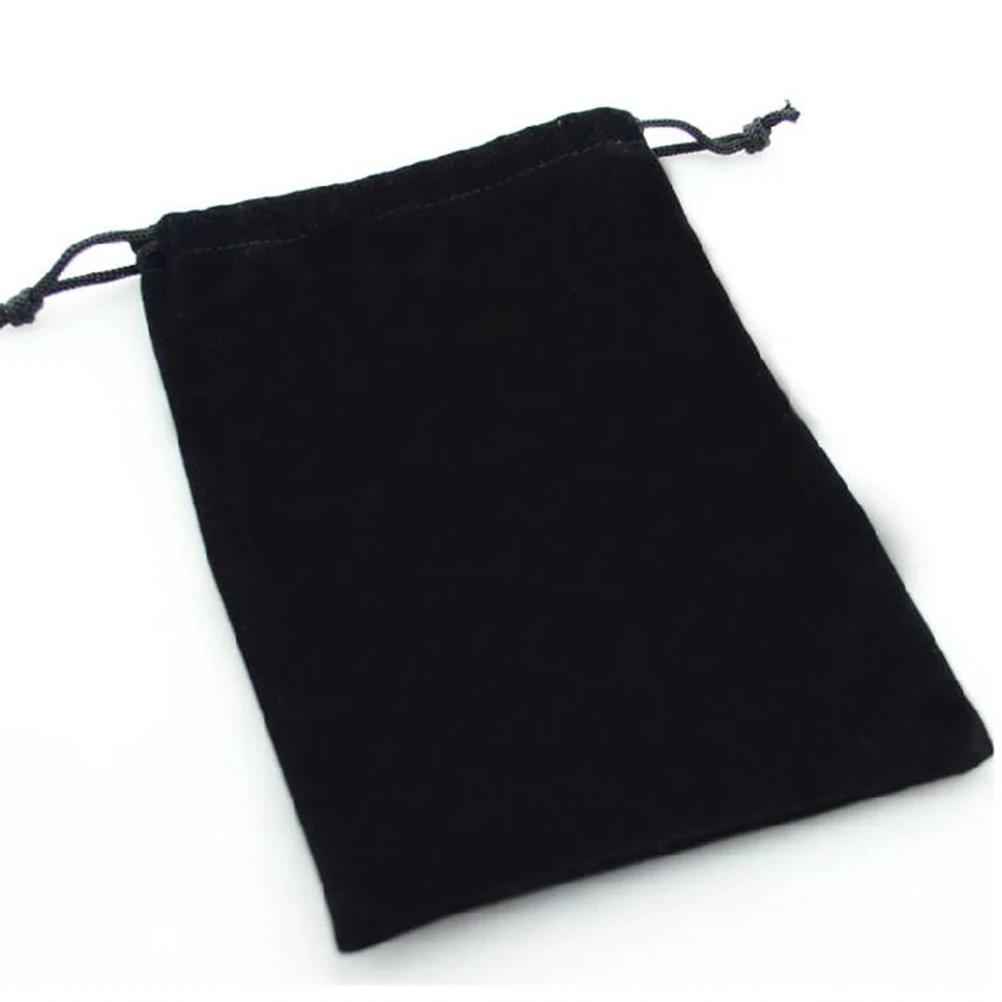 

2 Pcs Black Velvet Bag Cloth Storage Pouches Jewelry Package Bags Gift Drawstring Goodies