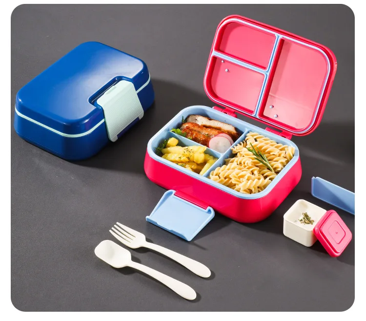 New Trending  microwavable safe Children's School Lunch Boxes For Kids Food Bento Box Lunch Containers Set 3/4/5 Compartment