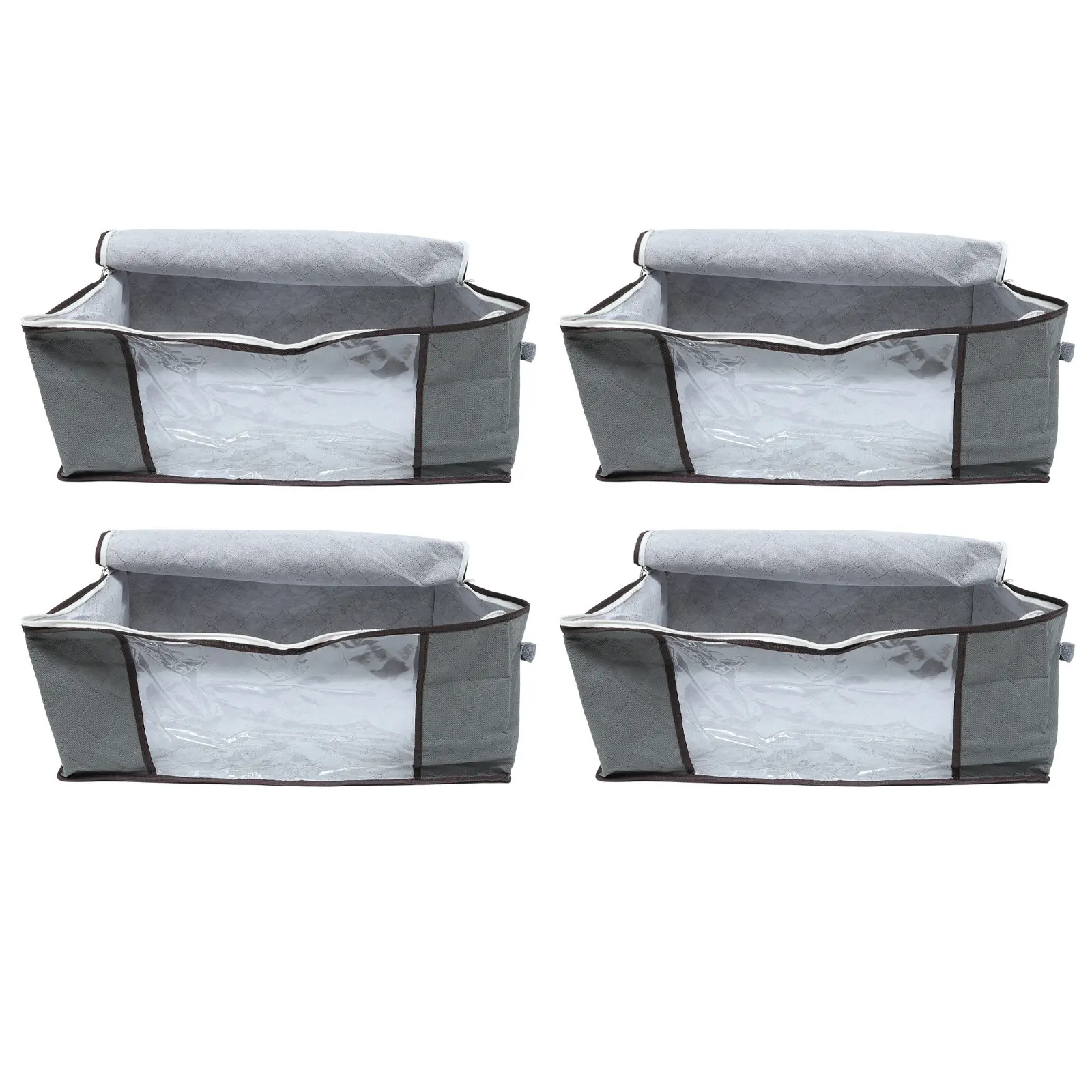 

4Pcs Clothes Storage Box Set Non Woven Fabric Foldable Zippered Multifunctional Organizer Bedroom Household Storage Container
