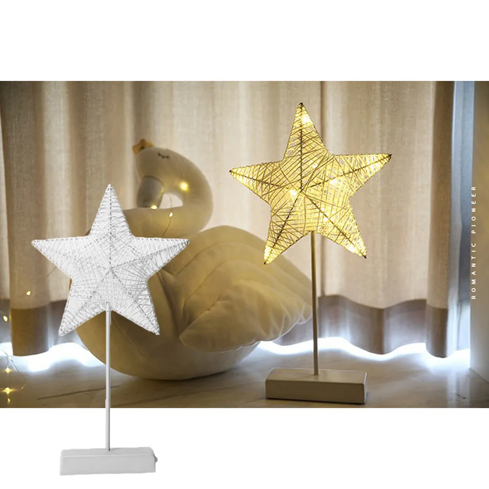

LED Night Light Five-Pointed Star Design Romantic Warm Table Bed Lamp Bedside Light Decorative Night Lamp for Room