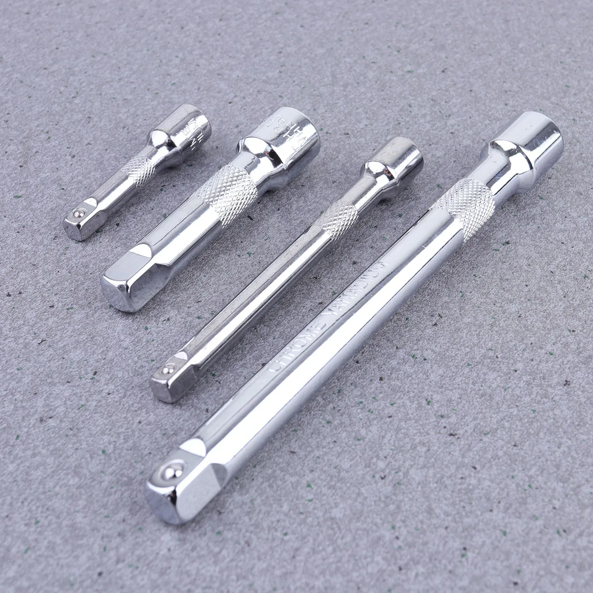 Conjunto de barra de extensão profissional, 4 unidades, aço vanádio resistente, unidade de soquete para chaves de catraca, fixadores duros ao alcance