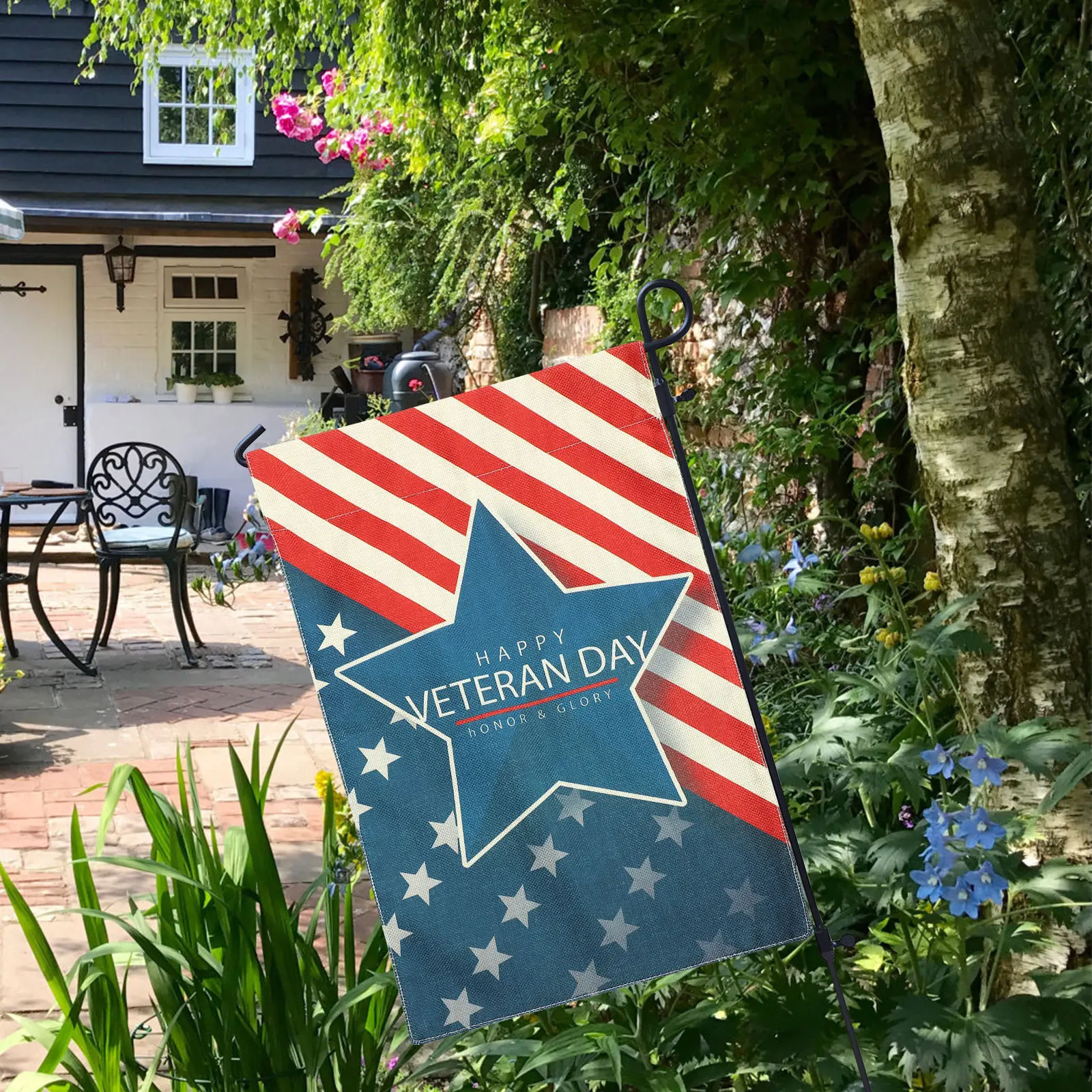 

Independence Day Garden Flag Premium Flax Material Outdoor Yard Decoration Party Supplies Outdoor Decorative Banner