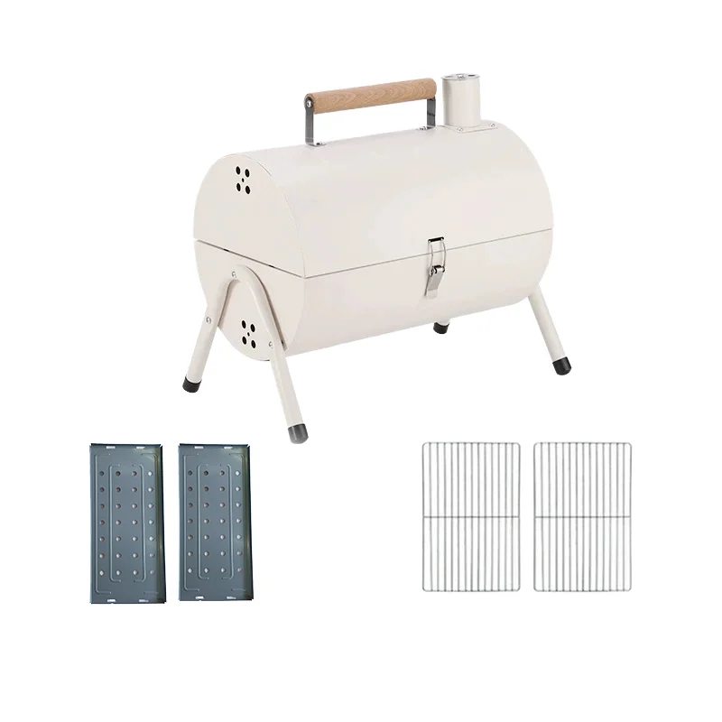 

Portable Mini Folding Iron Charcoal Grill with Pan for Outdoor Cooking Picnics Garden Parties Camping Trips