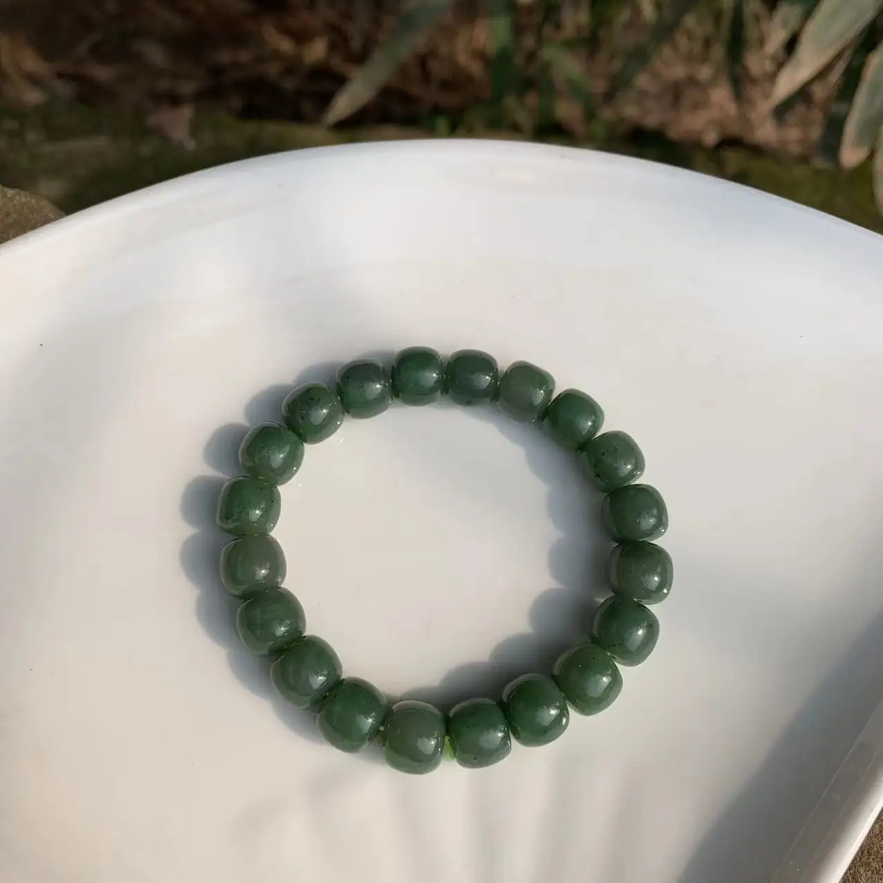 10*9MM Natural Stone hetian jade Bracelet Genuine Woman Man Gemstone Jewelry Bracelets on hand