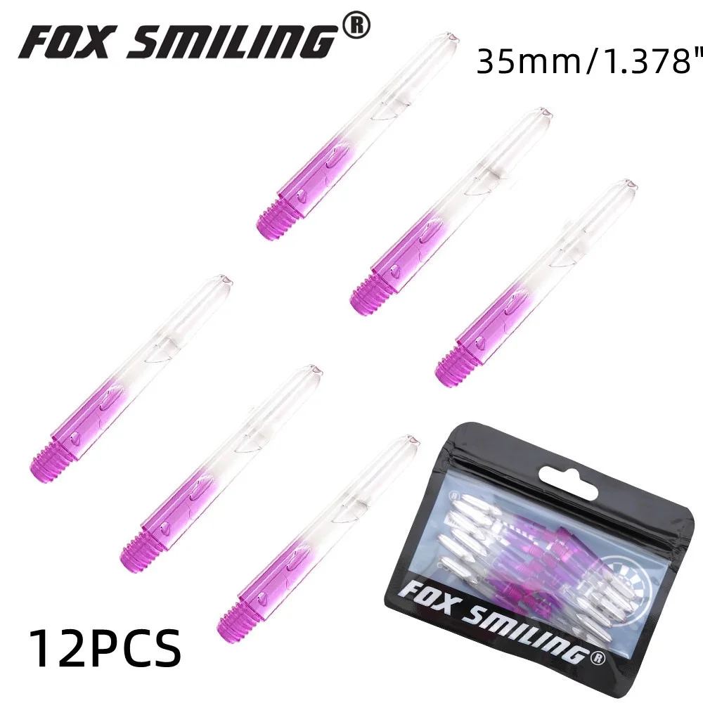Fox Smiling 12pcs 2BA 35mm Darts Shafts Nylon Dart Shaft For Professional Darts Plastic Dart Shafts Accessories 5 Colors