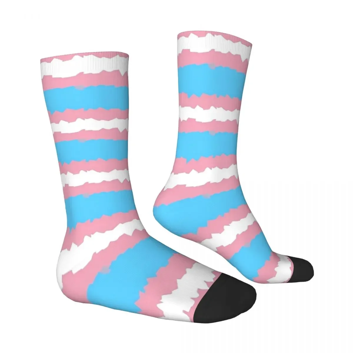 Transgender Pride Flag Lgbt Stockings Design Retro Socks Winter Non Skid Socks Men Skateboard Soft Socks