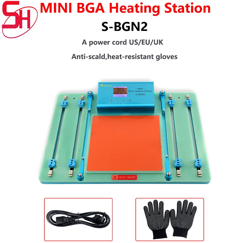 SoFix S-BGN2 Mini BGA Heating Station Laptop Motherboard Reapir PCB Holder Clamp For Macbook CPU GPU Chip Glue Removal Tool