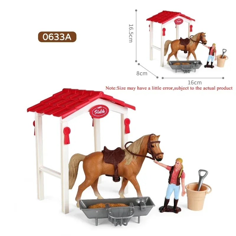 Horse racing fence field decoration model action doll DIY equestrian knight animal statue education series children's toy gifts