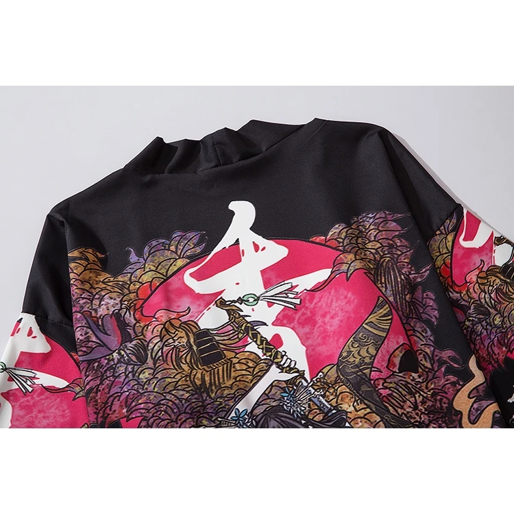 أبيض أسود موضة جديدة Harajuku كيمونو ياباني الجمال الخارجي الساموراي 2025 الصيف فضفاض النساء والرجال كيمونو الملابس ملابس خارجية #6