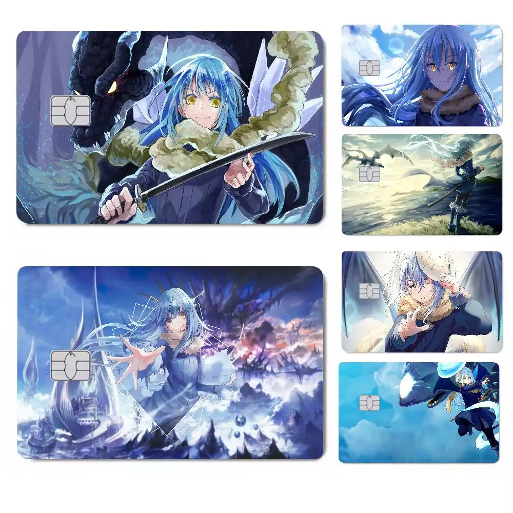 That Time I Got Reincarnated As A Slime Anime Cartoon 4-teiliges Set Skin-Sticker-Folie für große Kredit- und Debitkarten, Vorderseite