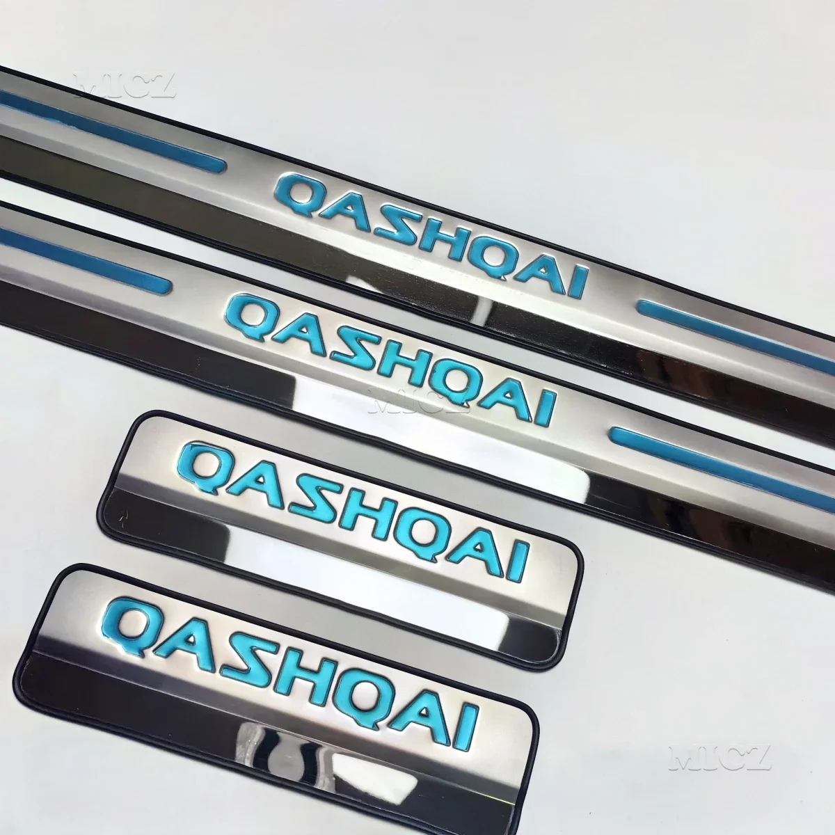 Placa de desgaste de umbral de puerta de acero inoxidable, pegatina de estilo de Pedal para Nissan Qashqai J10 J11 2007-2013 2014-2019