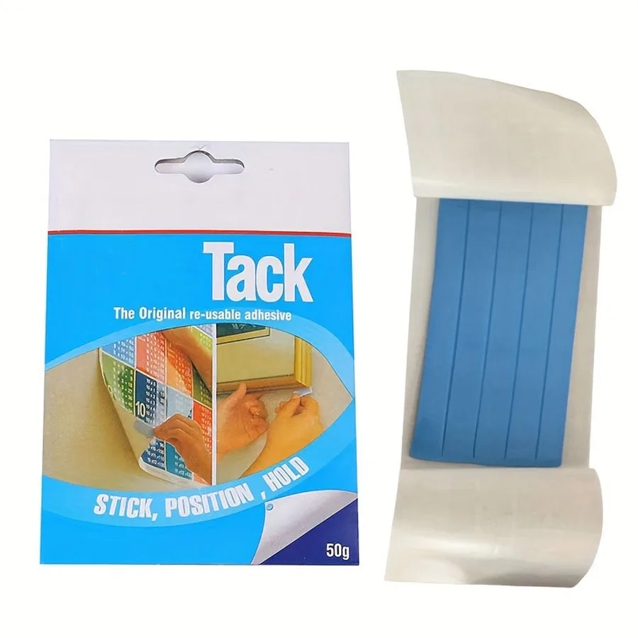 1set 75g/2.64oz Tack adesivo riutilizzabile argilla-rimovibile, mastice appiccicoso per appendere poster, pulizia della tastiera, montaggio fotografico blu