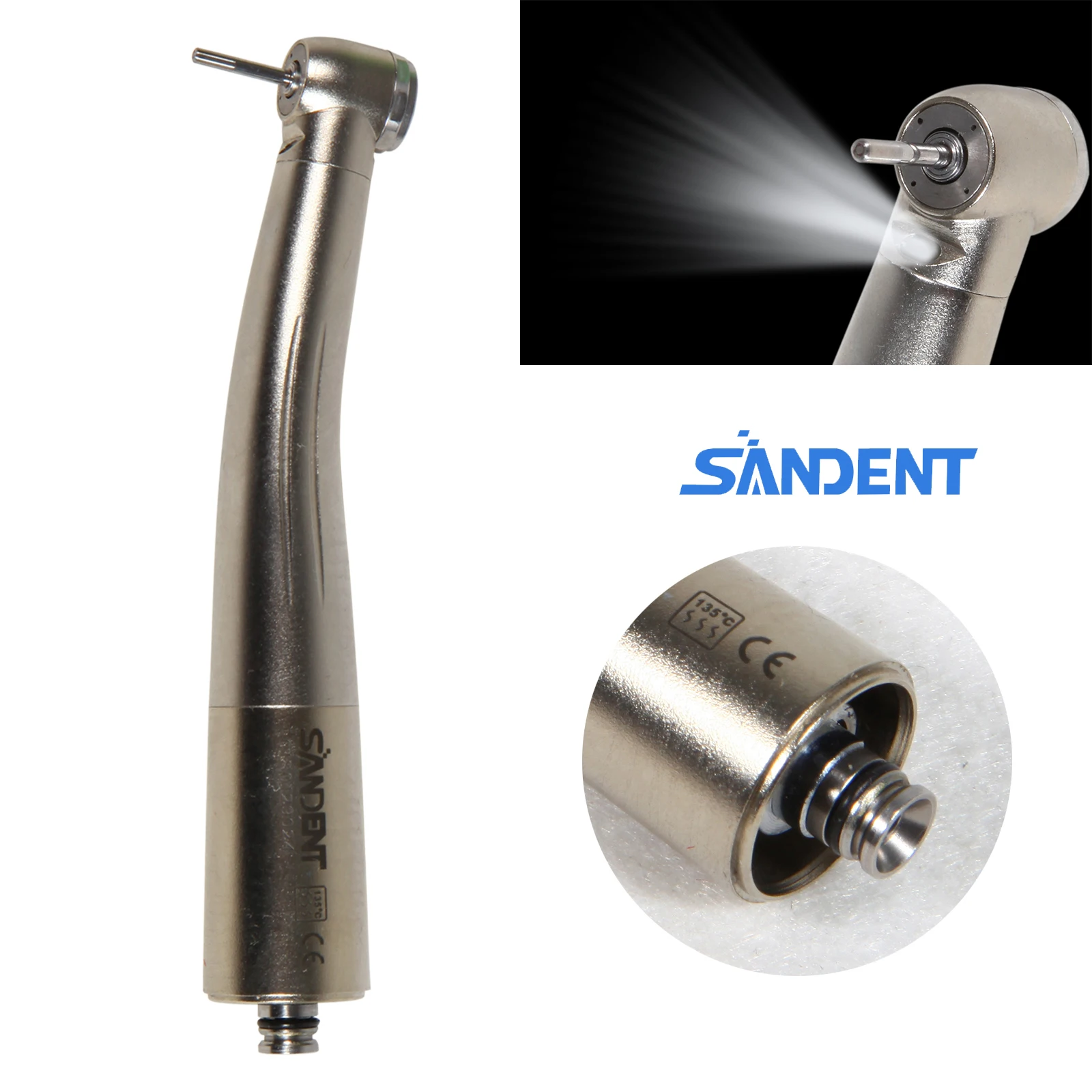 

SANDENT NSK Style Dental Fiber Optic Handpiece Air Turbine 4 Water Spray Push Button Fit NSK Coupler