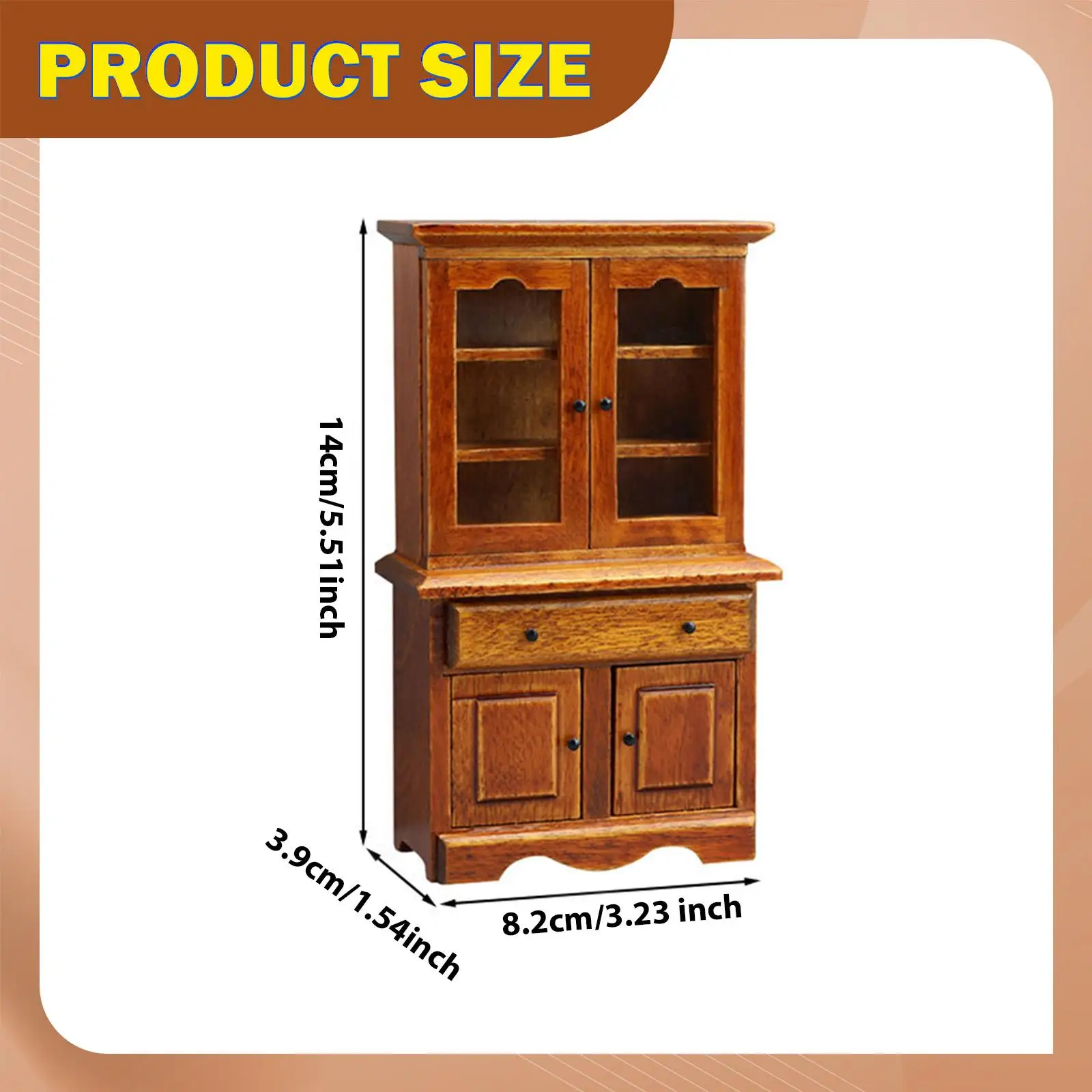 Dollhouse Furniture Cabinet Miniature Bookcase 1:12 Tiny Model Wooden Cupboard Dollhouse Accessories for Living Room Accessories