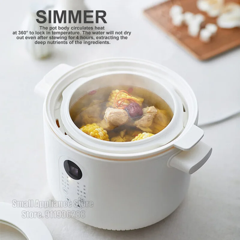 Электрическая кастрюля для тушения Olayks, 4, белые керамические кастрюли для тушения из воды, автоматическое птичье гнездо, пищевая добавка, кастрюля для тушения, каша