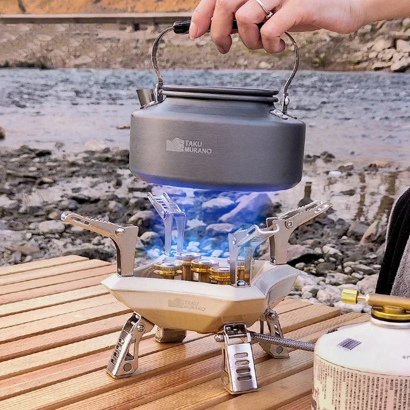 

Wind Protection Gas Stove High Power 5 Headed Camping Stove Folding Portable Cooking Heater Outdoor Picnic with Storage Box Set