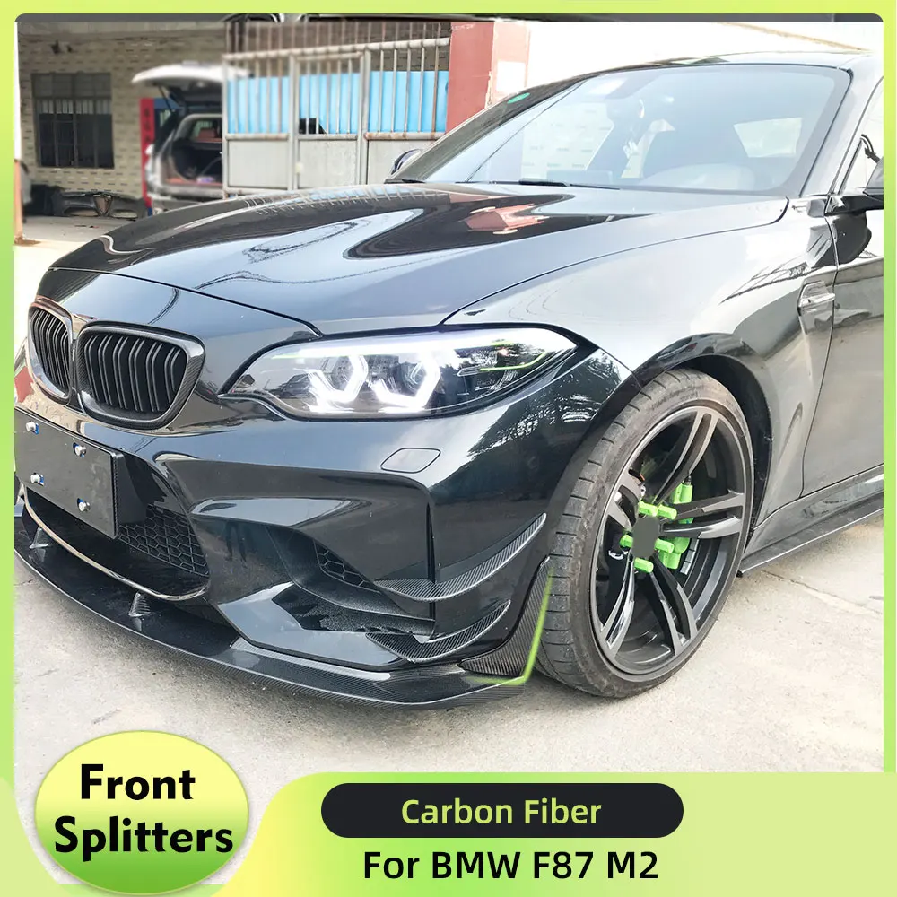 

Carbon Fiber Front Bumper Lip Spoiler Splitters For BMW F87 M2 2016-2018 Cupwings Winglets Front Canards Fins