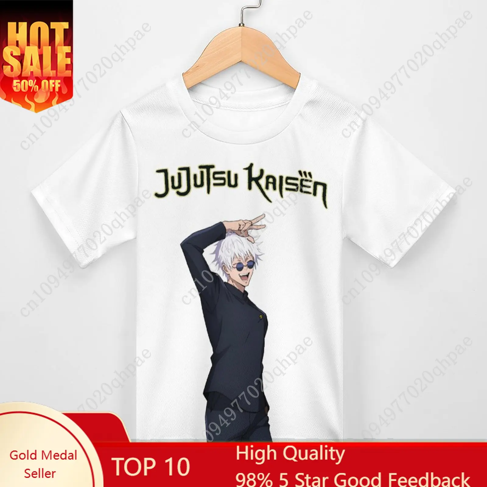 

Jujutsu Kaisen Satoru Gojo T shirt boys girls childs cotton short sleeves tlightweight breathable Tshirt custom made Summer Tops