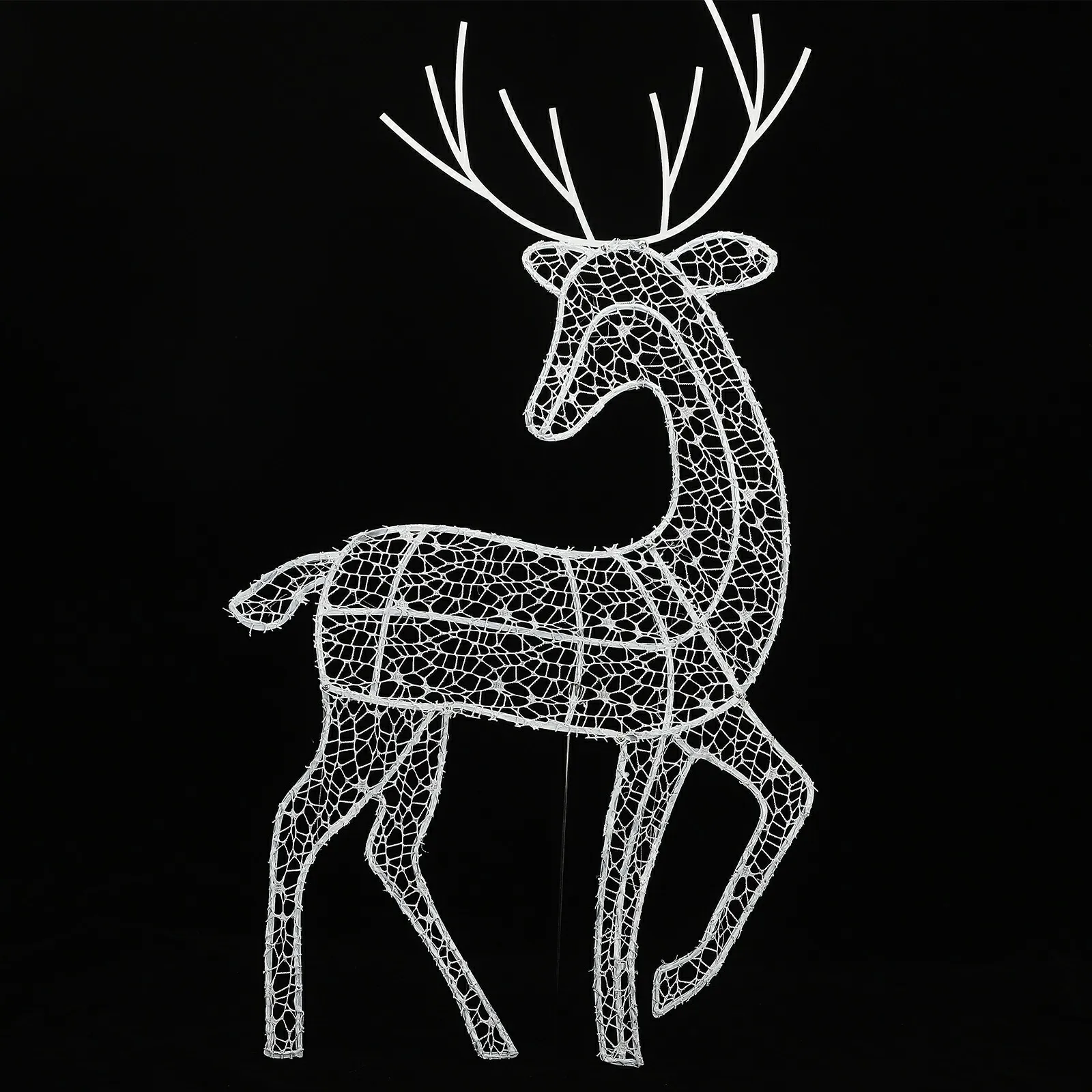 

1pc Xmas Landscape Ornament Elk Statue LED Light Up Sparkling Reindeer Christmas Garden Decoration With LED Light