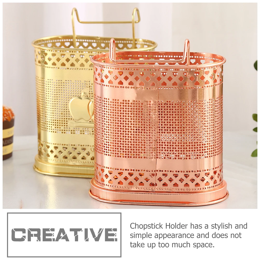 

Stainless Steel Hanging Utensil Holder Chopsticks Spoon Storage Basket Kitchen Tableware Organizer with Drainage Holes Modern