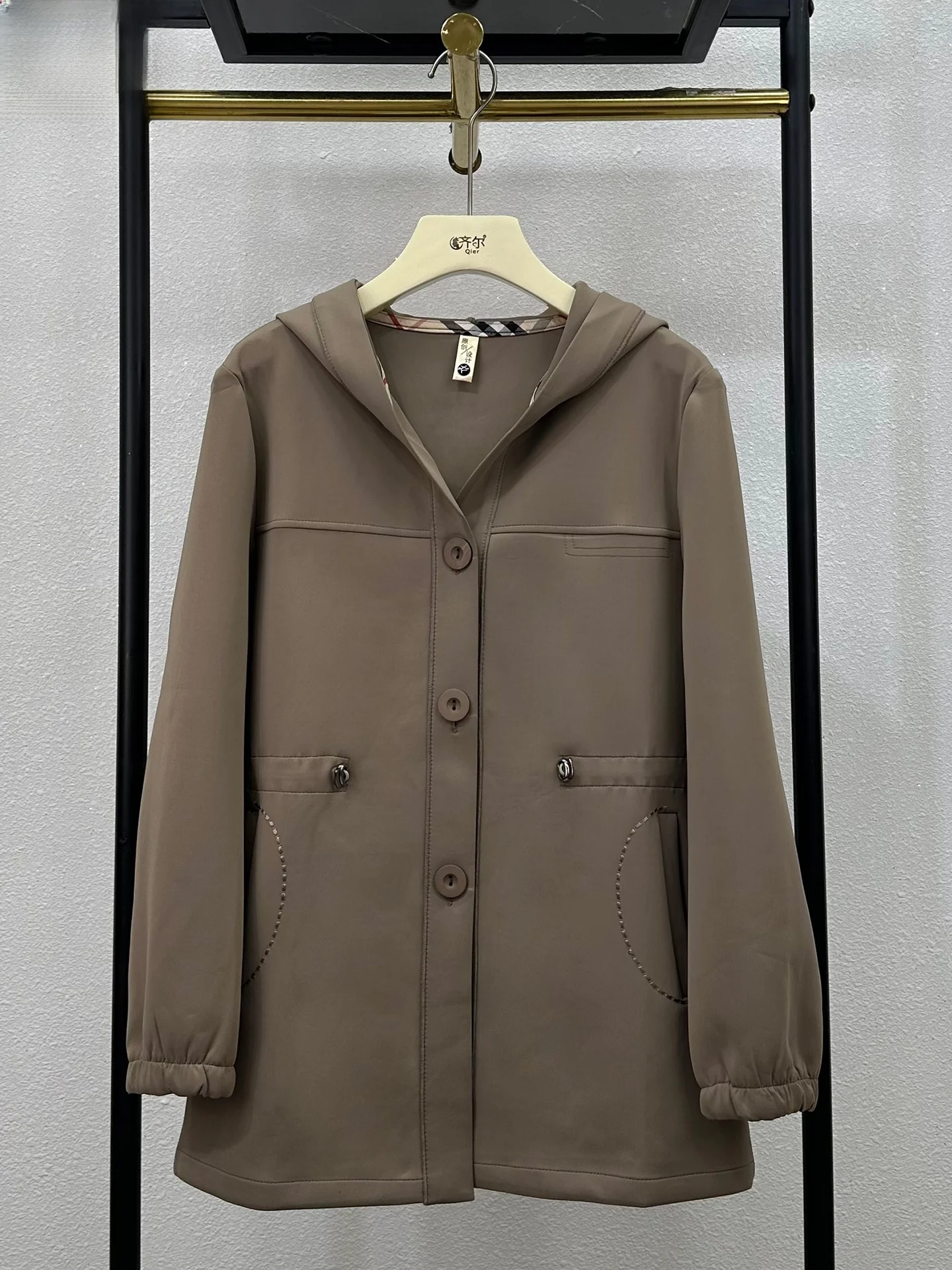 

Sli Mommy Coat Autumn Winter New Faion Large Size Women's Top Middle-Aged And ly Casual Loose Fit Hooded Windbreaker