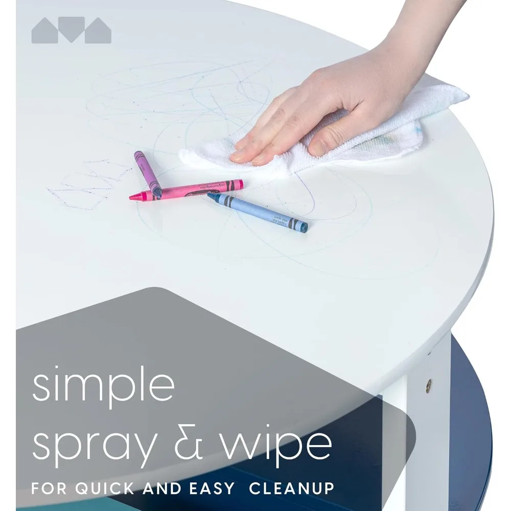 Round Toddler Activity Table Set with 4 Storage Stools for Kids, Nesting Design Play Table