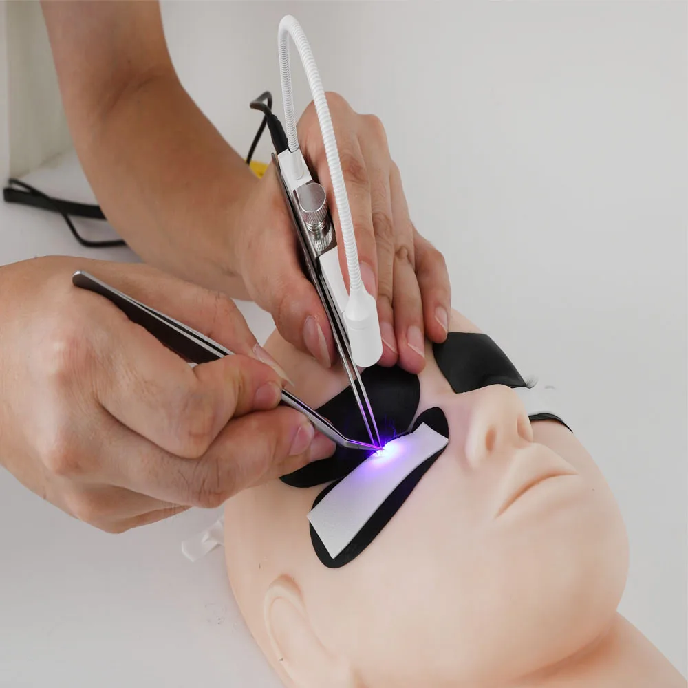 

Tweezers eyelash UV curing lamp with foot switch handheld false eyelash extension nail dryer grafting glue fast curing lamp