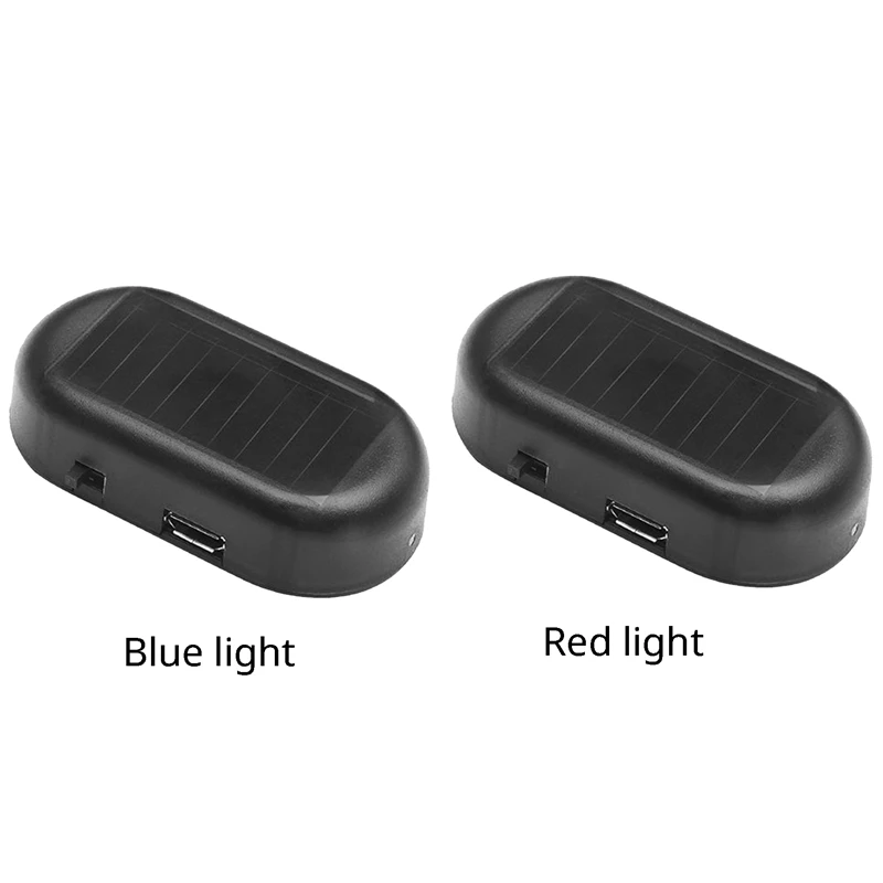 Multifunctional Car Solar Anti-Theft Light Analog Warning Flashing Light 1 PCS Black, Red Light