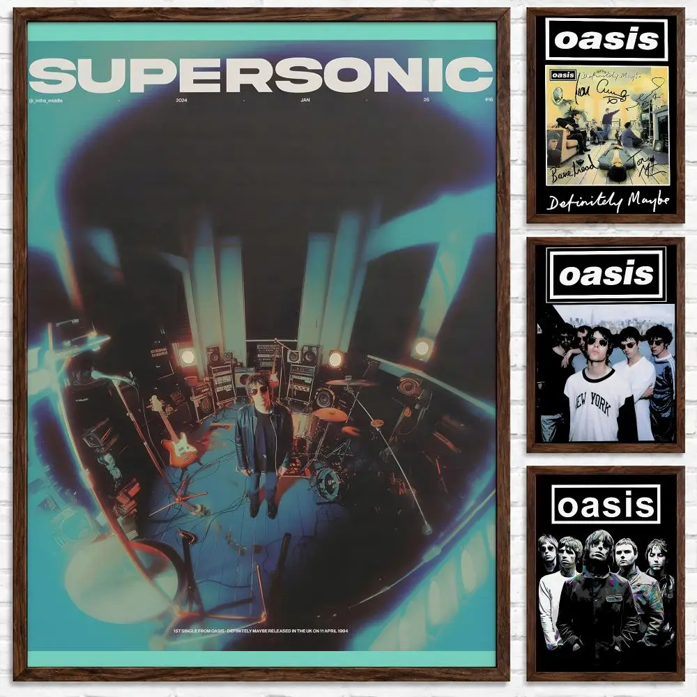 Legendary Britpop Band Oasis Poster Self‑Adhesive Waterproof Poster Sticker Coffee House Bar Wall Art Home Decor