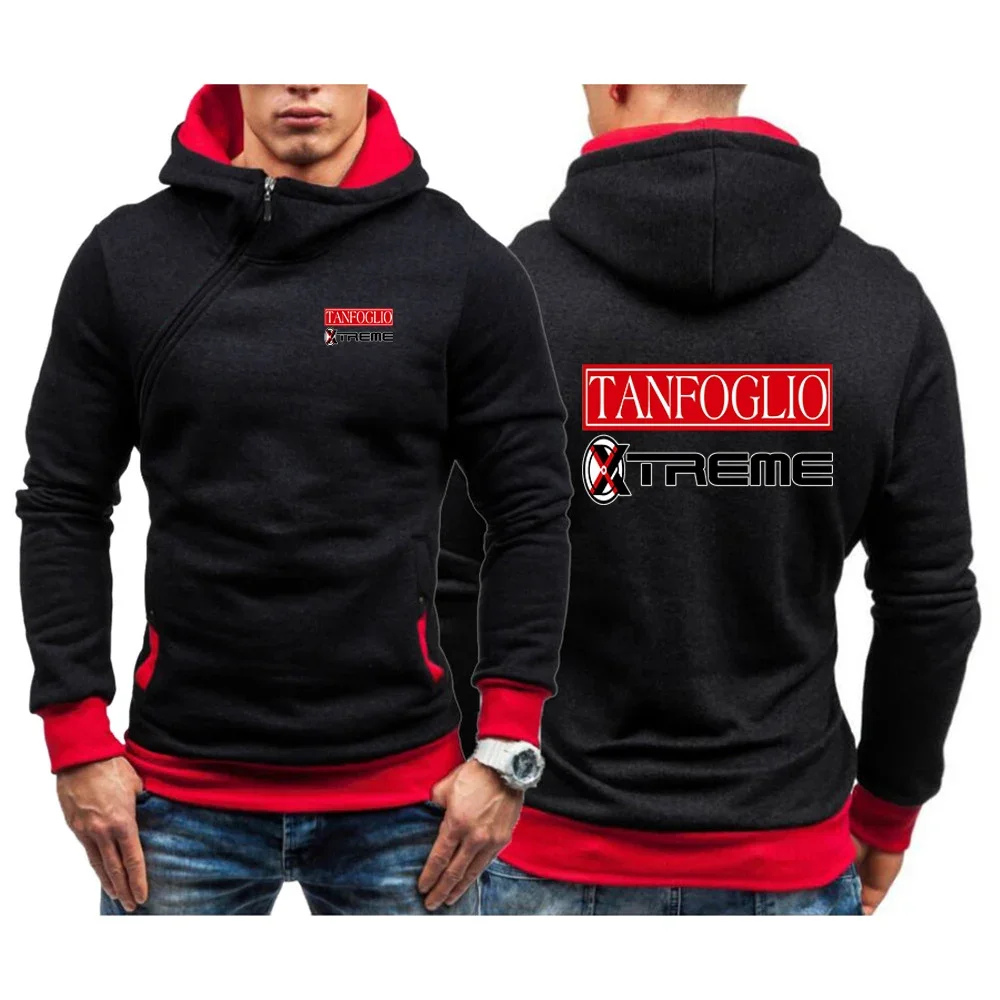 Tanfoglio Men New Spring and Autumn Harajuku Fashion Hight Quality Exquisite Diagonal Zipper Hot Sale Five-Color Sweatshirt Top