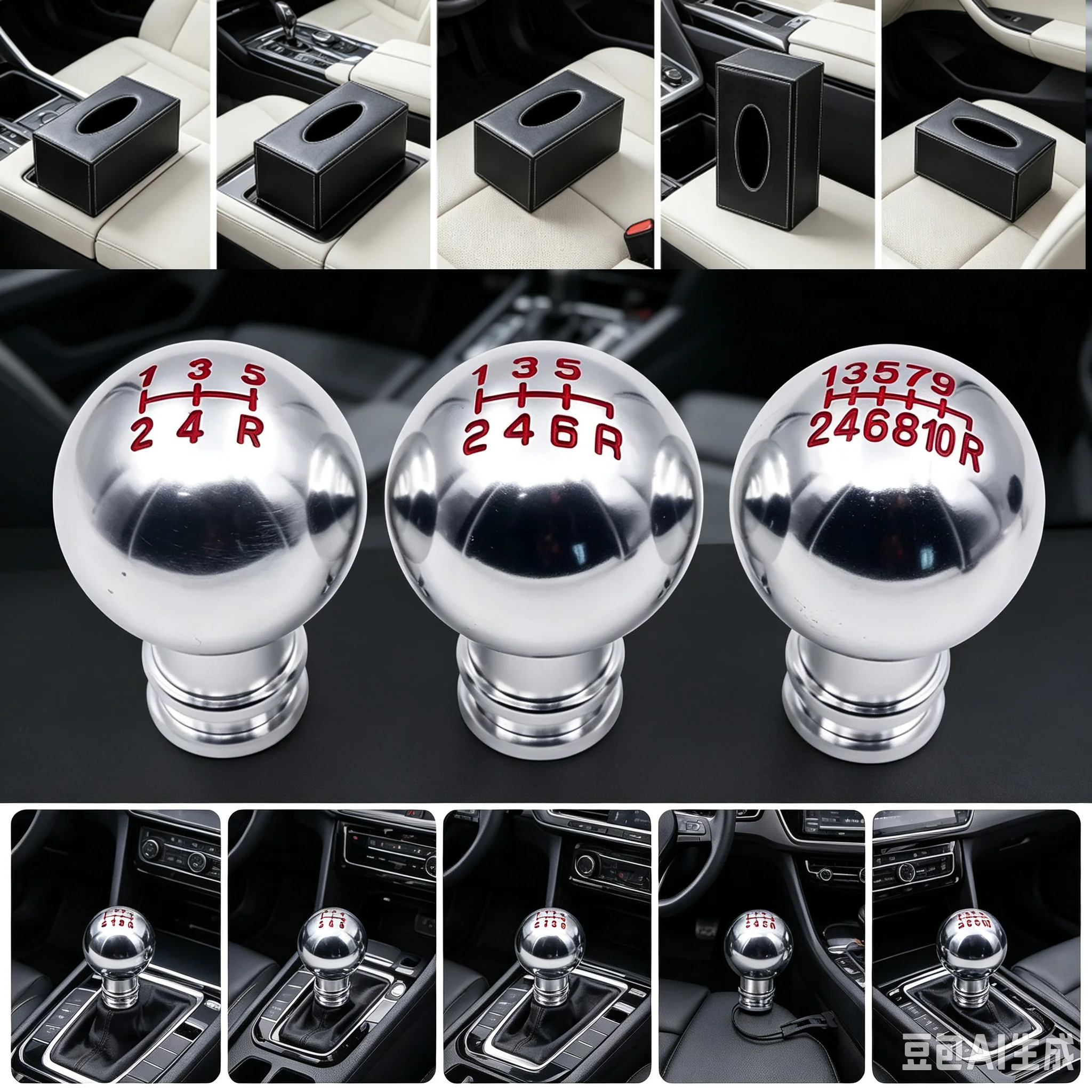 Universal 5 6 10 Speed Car Ball Shape Gear Shift Knob Aluminium Shifter Gearstick Lever Manual Transmission AT MT