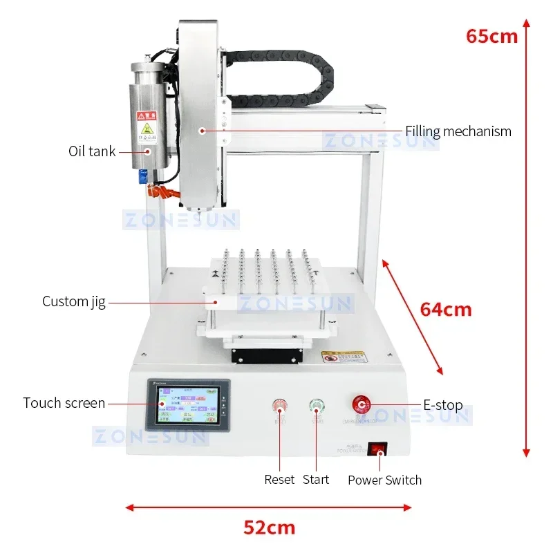 ZONESUN ZS-EL221 자동 충전기 0.2-2ml 액체 에센셜 오일 바이알 주사기 소형 충전기