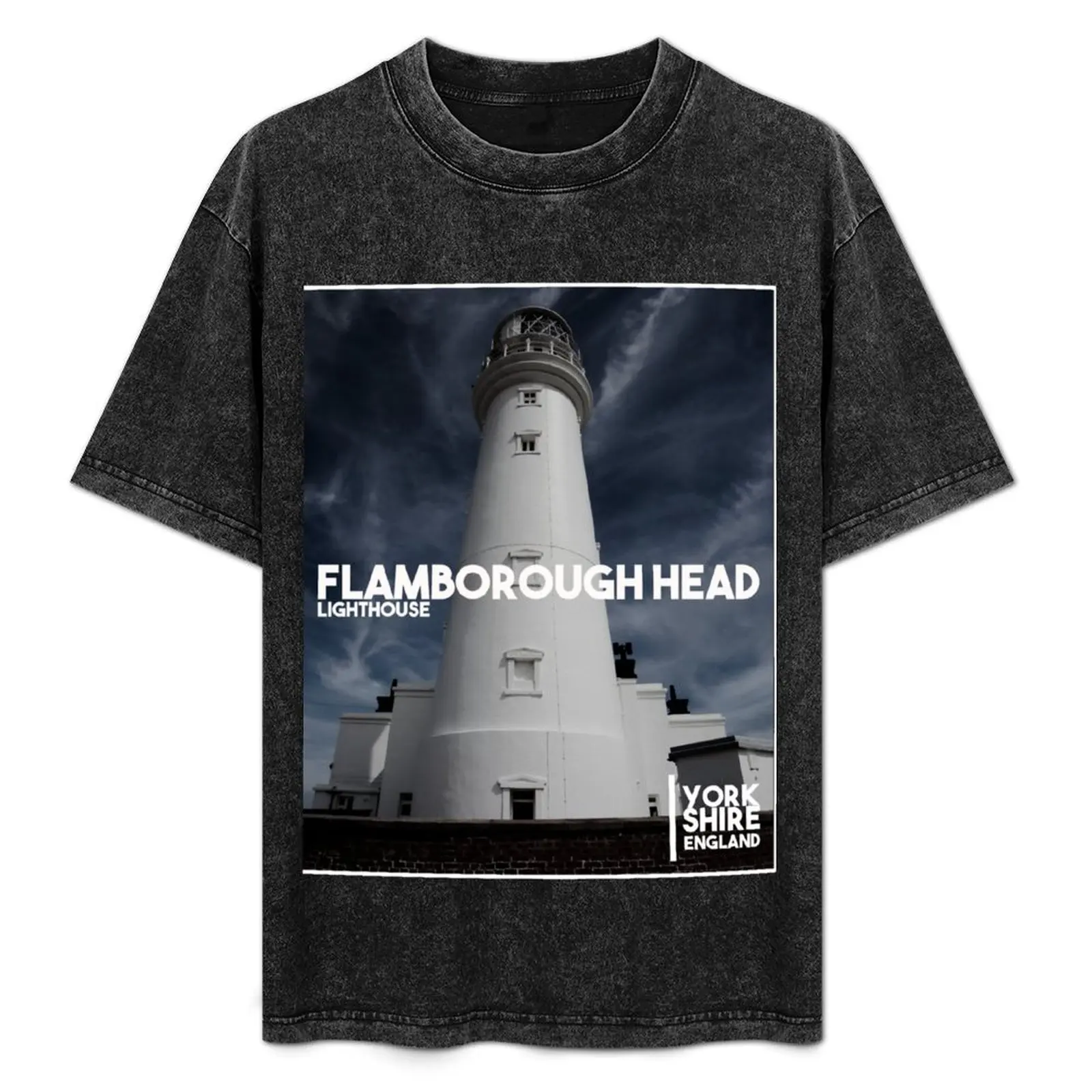 

Flamborough Head Lighthouse against a dark blue sky T-Shirt cheap stuff summer top Men's cotton t-shirt