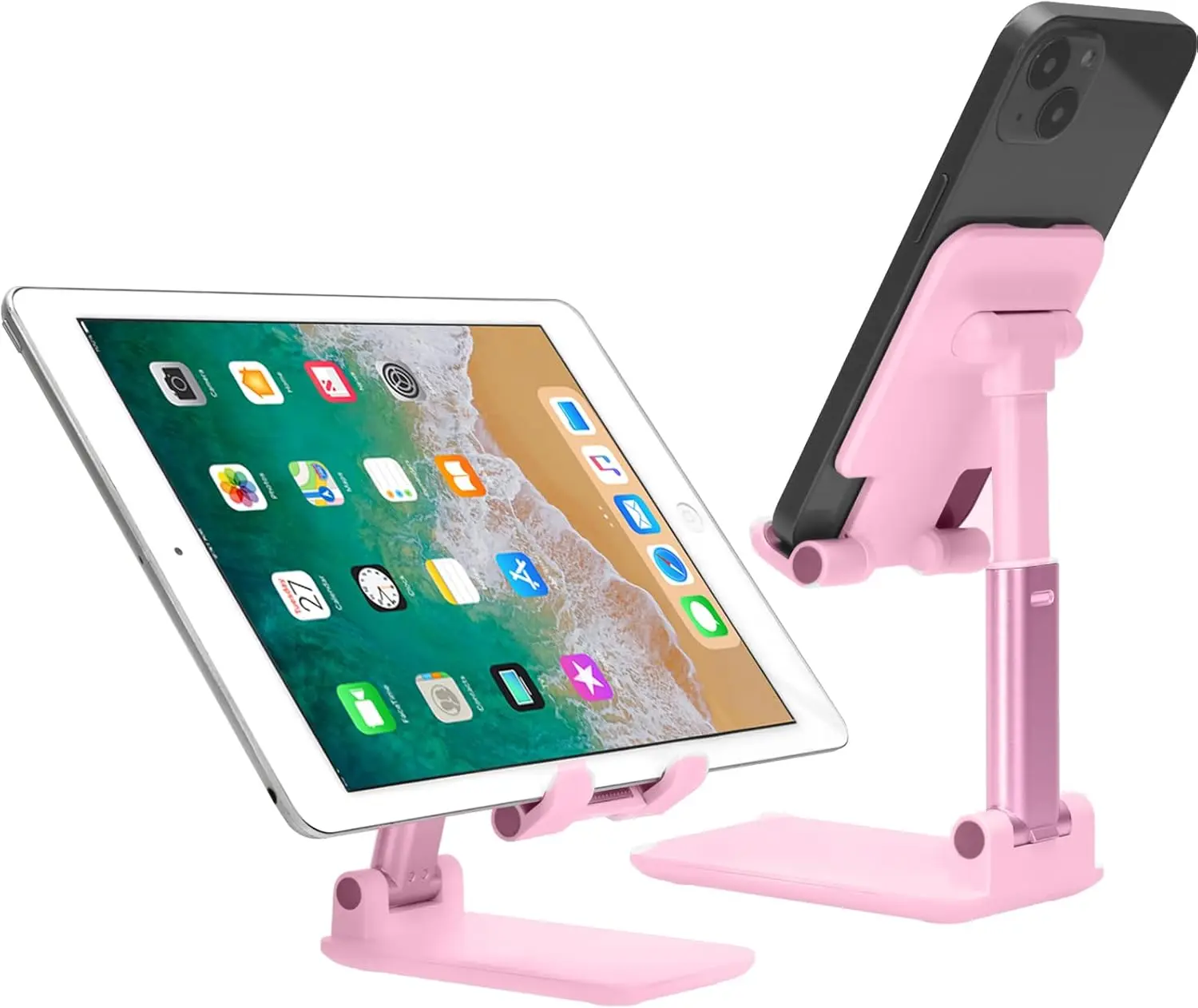 

Настольная подставка для телефона и планшета, розовая, складная, регулируемая, с нескользящим силиконовым основанием, надежно фиксирует устройство, отлично подходит для видеозвонков.