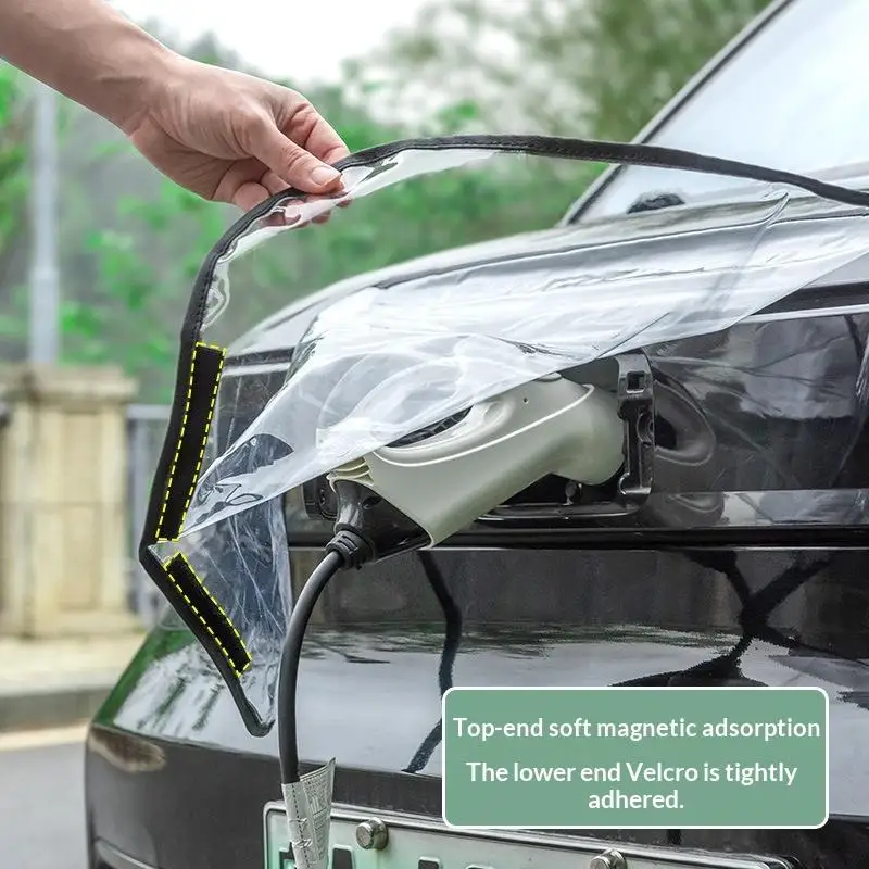 For Electric Vehicle Electric Car Charger Cover Outdoor Car Charging Port Rain Cover Waterproof Charging Plug Protection