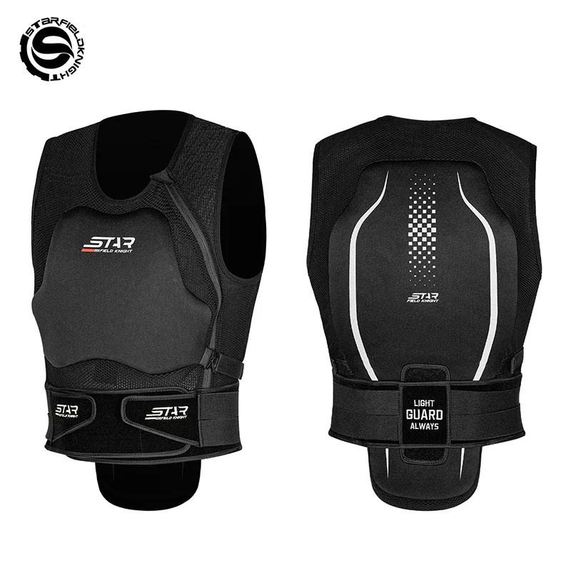 STAR FIELD KNIGHT Motorcycle Armor Vest Men Breathable Chest Back Protector with 9 Removable CE Pads for Riding Touring