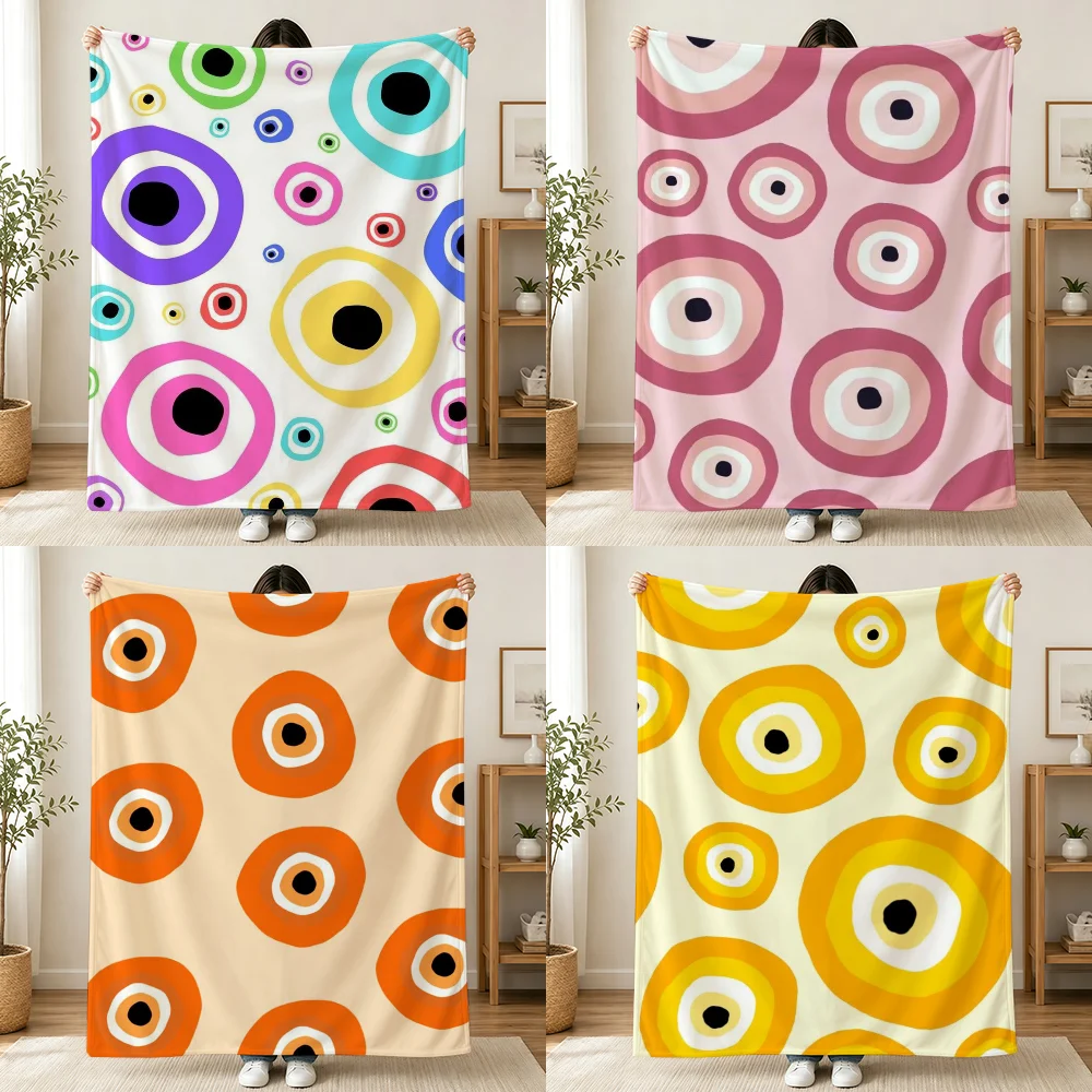 Color Evil Eye Blanket Printed Flannel Soft Warm Cozy Season Nap Bed Sofa Travel Camping Gift Adults Kids