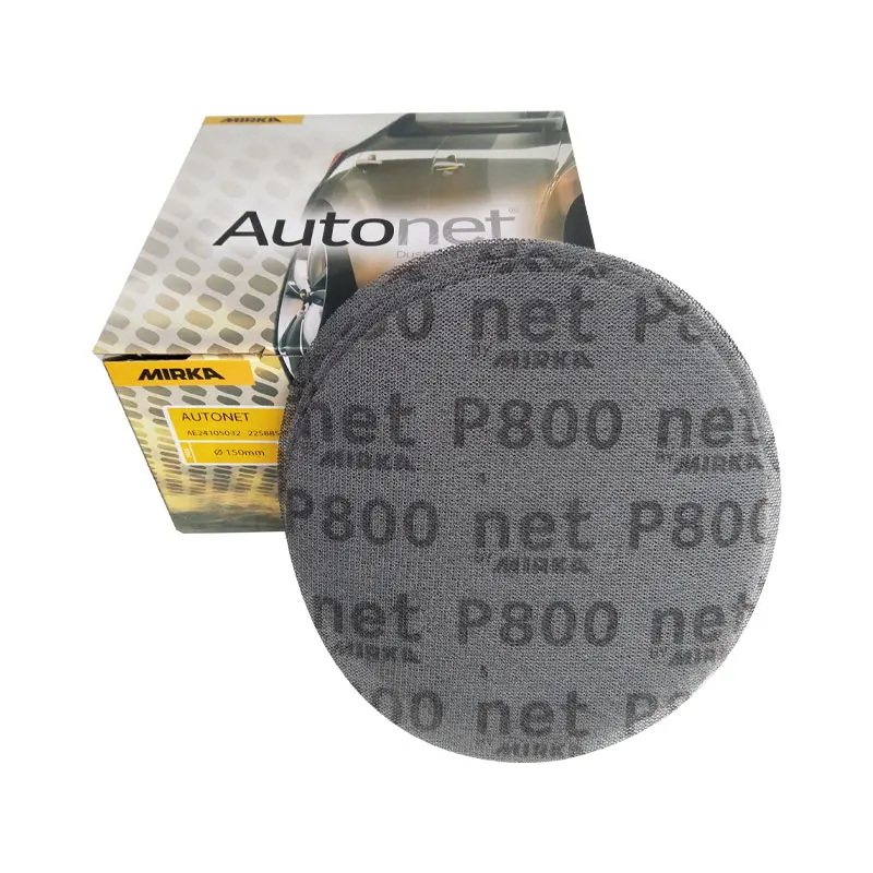 50Pcs 6 inch 150 mm aluminum oxide dust-free and anti-blocking abrasive MIRKA sandpaper mesh disc sandpaper car surface sanding