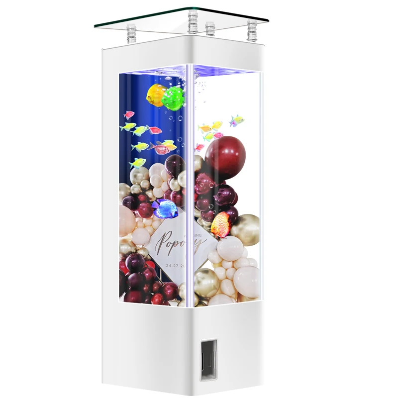 New Home Living Room Fish Tank Floor to Floor Small Large Bend Automatic Filtration Water Circulation Vertical Glass