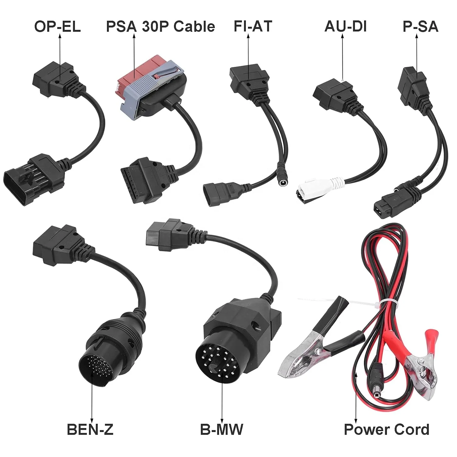 8 in 1 Full Set OBD OBD2 Adapter Connection Cord Diagnostic Connector Cables