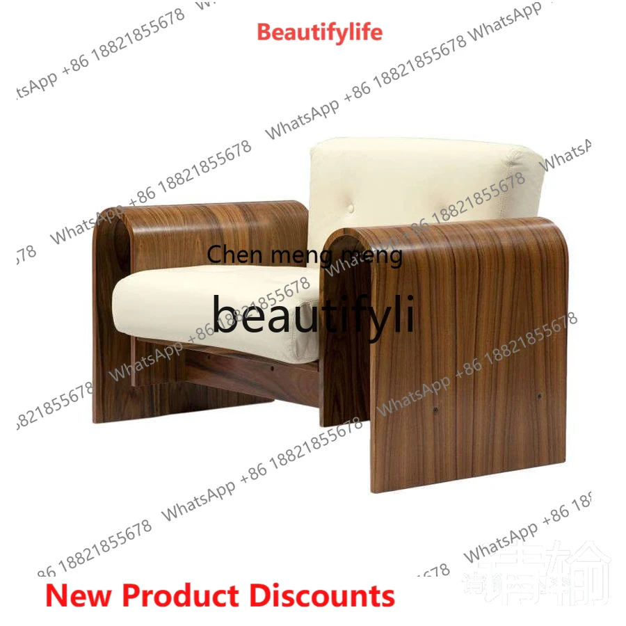 

2003 North American Black Walnut Wood casual Sofa Chair Designer Single Chair Living Room Backrest Chair